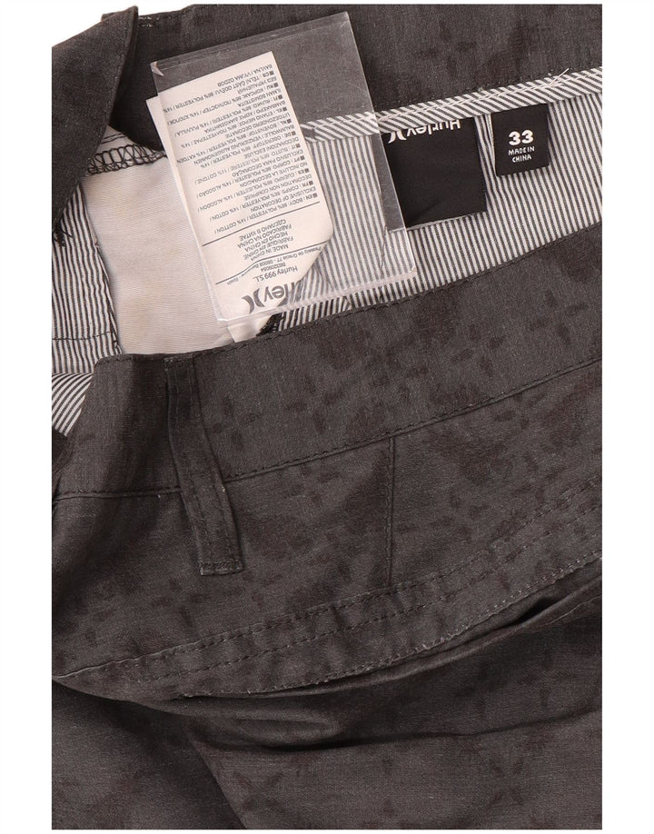 Hurley Herre Chino Shorts W33 Medium Grey Geometrisk Polyester