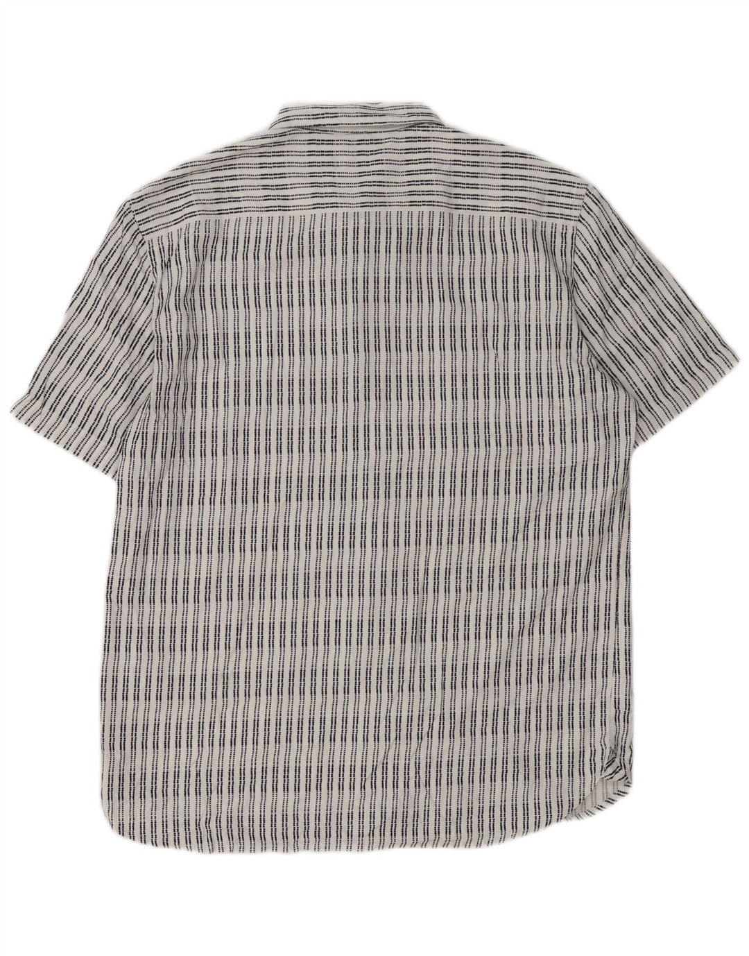 French Connection Mens Short Sleeve Shirt Large White Striped Viscose