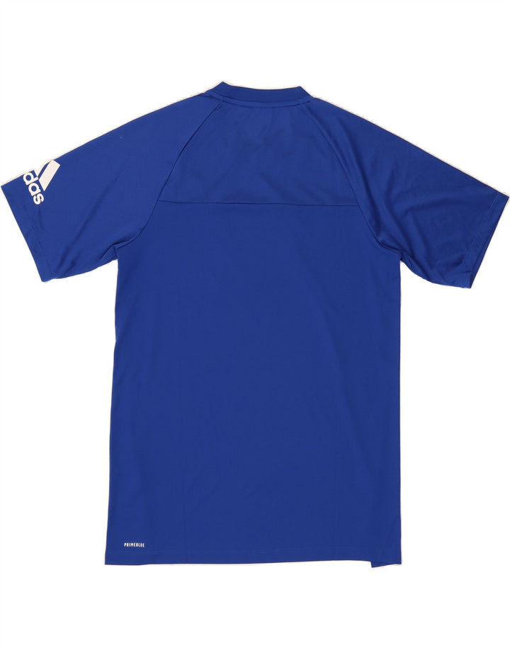 ADIDAS Mens Aeroready Graphic T-Shirt Top Medium Blue Polyester Vintage Adidas and Second-Hand Adidas from Messina Hembry 