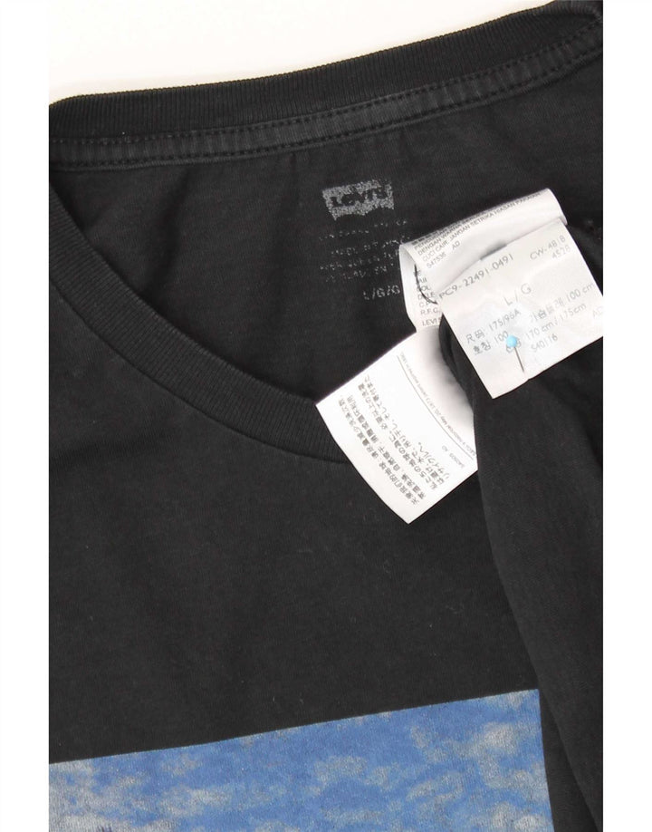 Levi's Mens Graphic T-Shirt Top Large Black Cotton