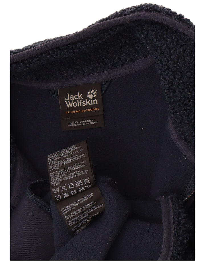 Jack Wolfskin Womens Longline Fleece Jacket UK 8/10 Small Navy Blue