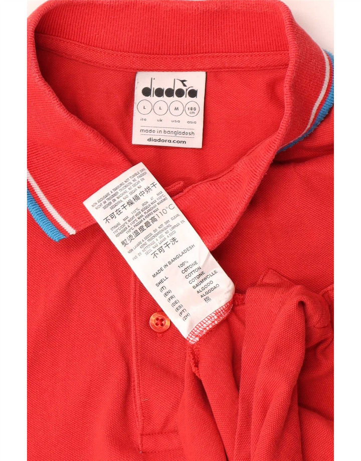 Diadora Mens Polo Shirt Large Red Cotton