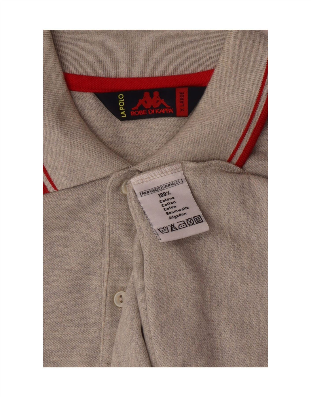 Kappa Mens Polo Shirt XL Grey Cotton