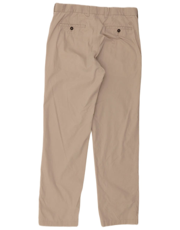 Marks & Spencer Mens Straight Chino Trousers W34 L33 Beige Cotton