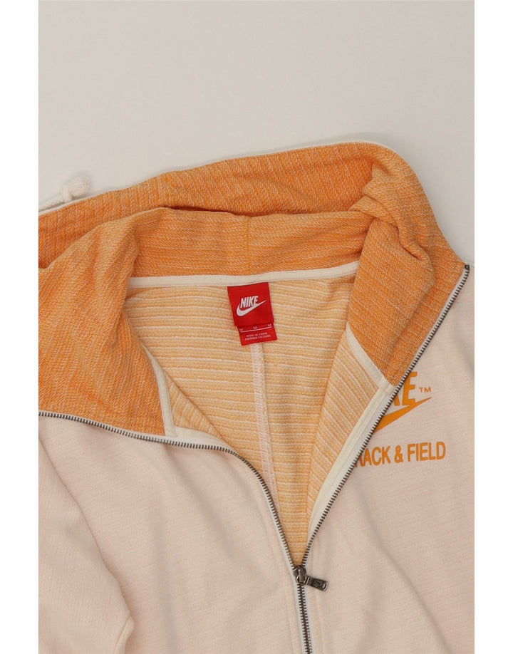 NIKE Womens Zip Hoodie Sweater UK 14 Medium Pink Cotton Vintage Nike and Second-Hand Nike from Messina Hembry 