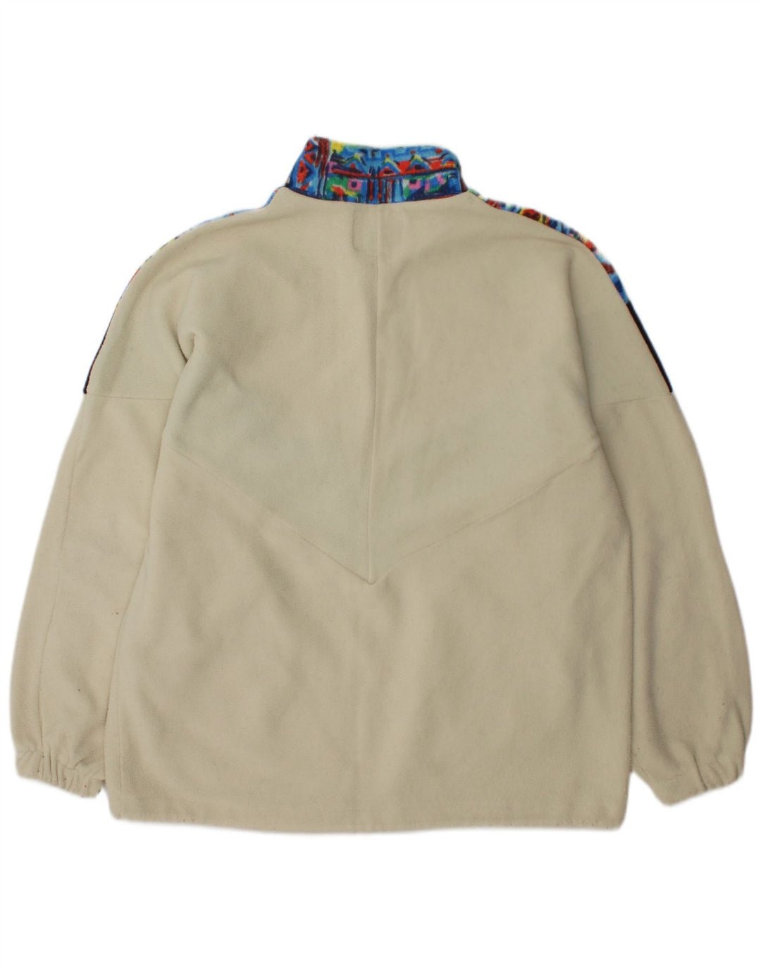 MONTGOMERY Mens Zip Neck Fleece Jumper Large Multicoloured Colourblock