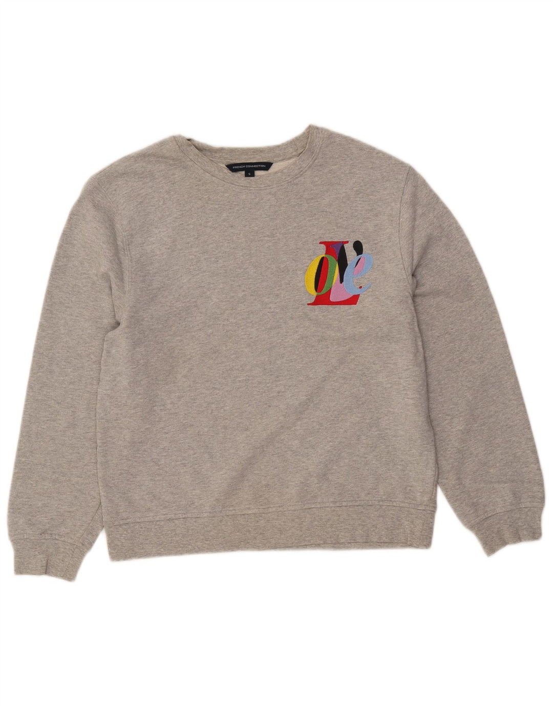 FRENCH CONNECTION Womens Graphic Sweatshirt Jumper UK 10 Small Grey