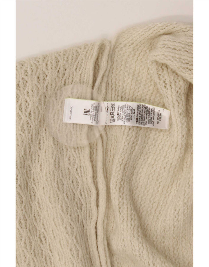 Marks & Spencer Womens Poncho Cardigan Sweater One Size Off White Acrylic