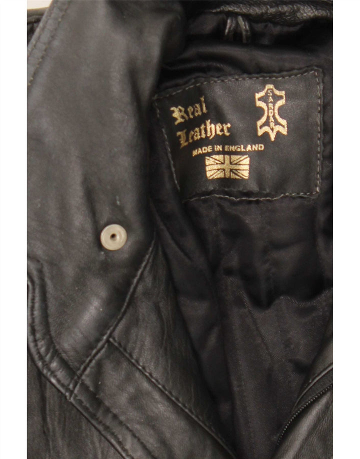 Vintage Veste en cuir pour homme UK 40 Large Noir