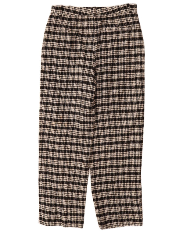 Pantaloni chino affusolati a vita alta da donna Zara medi W28 L29 quadri neri