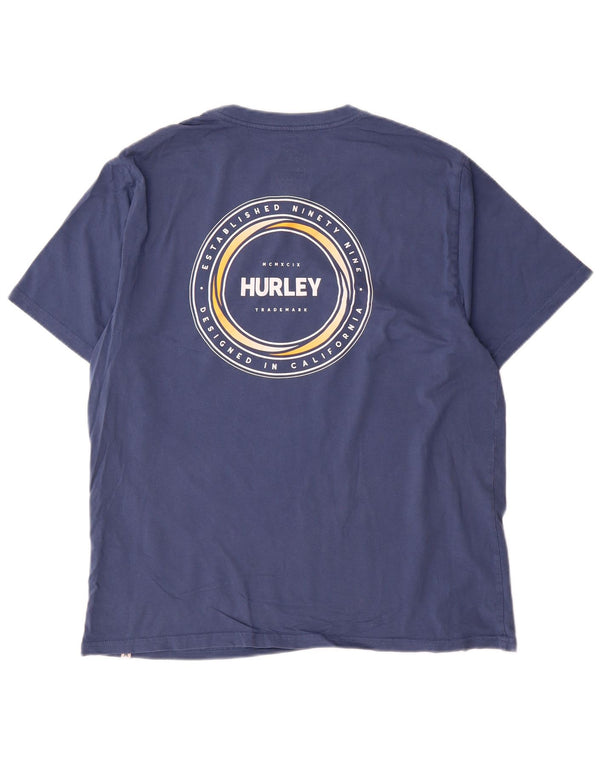 Hurley - Camiseta gráfica para hombre, talla grande, algodón azul
