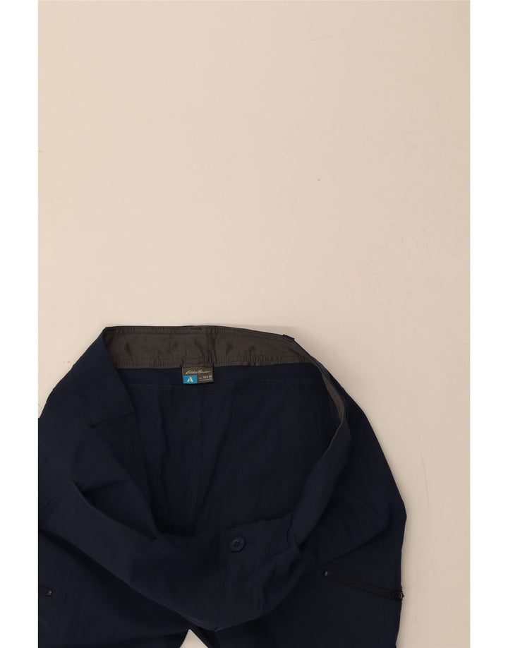 EDDIE BAUER Womens Straight Cargo Trousers W38 L30 Navy Blue Nylon Vintage Eddie Bauer and Second-Hand Eddie Bauer from Messina Hembry 
