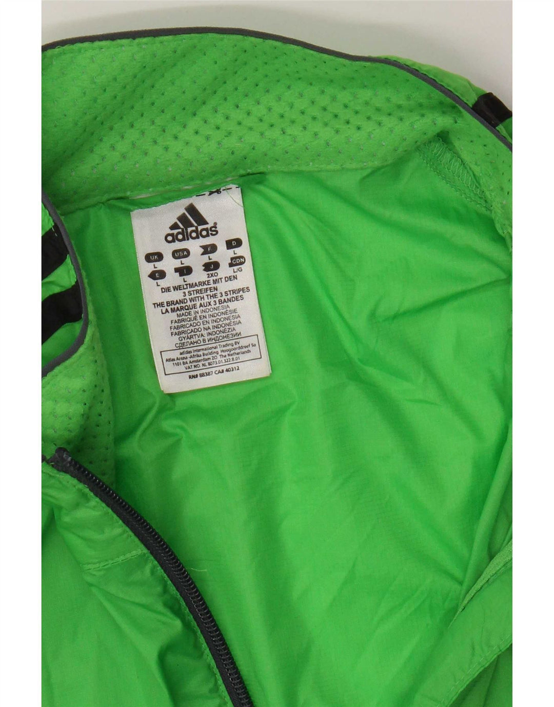 Adidas - Chaqueta impermeable para hombre, talla 40, nailon verde grande