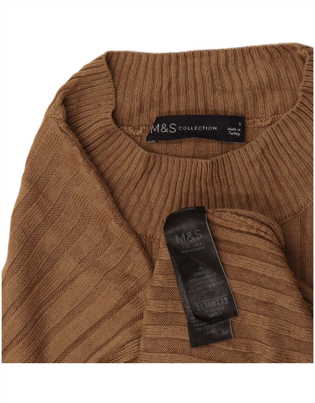 Marks & Spencer Womens Oversized Vest Tank Top UK 10 Small Brown Viscose