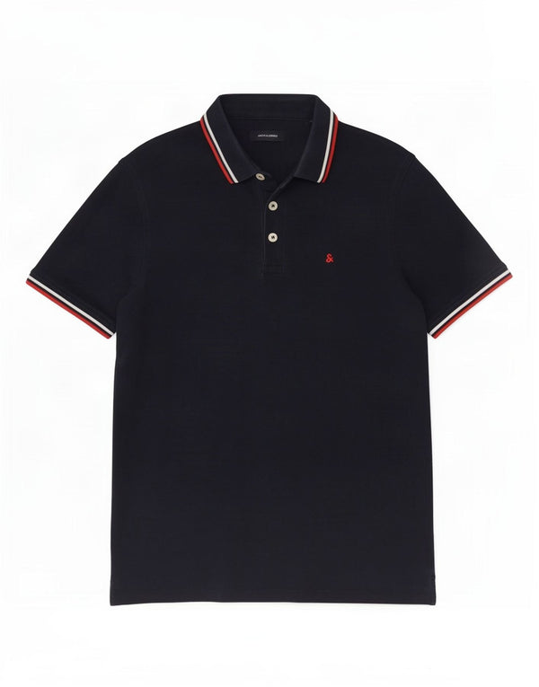 Polo da uomo Jack & Jones in cotone a righe medie blu navy