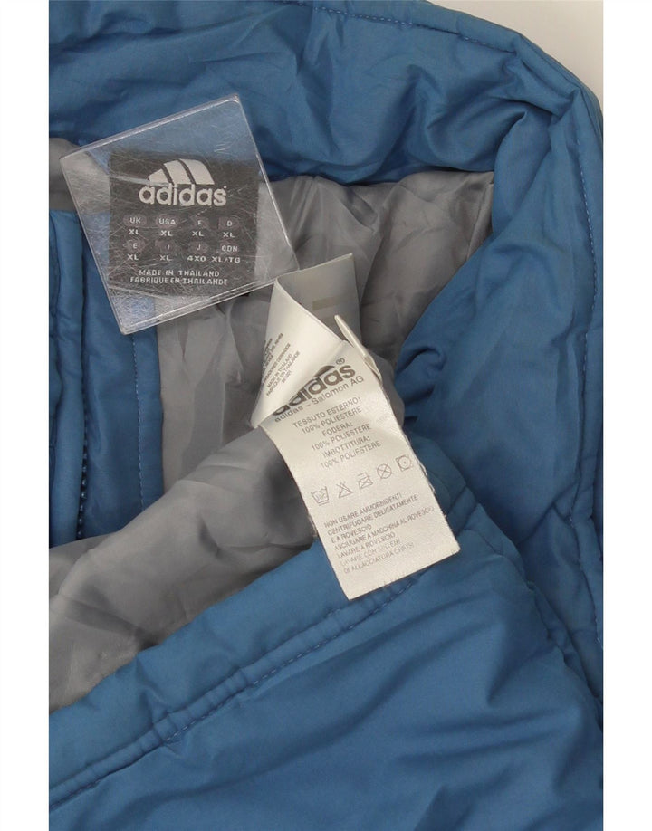 Adidas Mens Padded Jacket UK 42 XL Blue Polyester