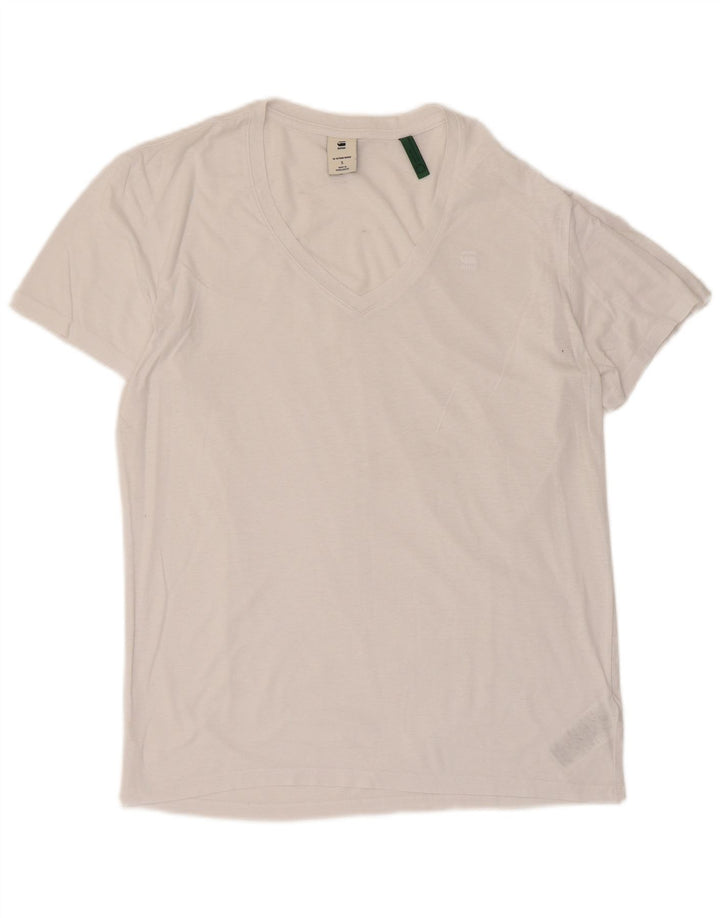 G-Star Mens T-Shirt Top Small White Cotton