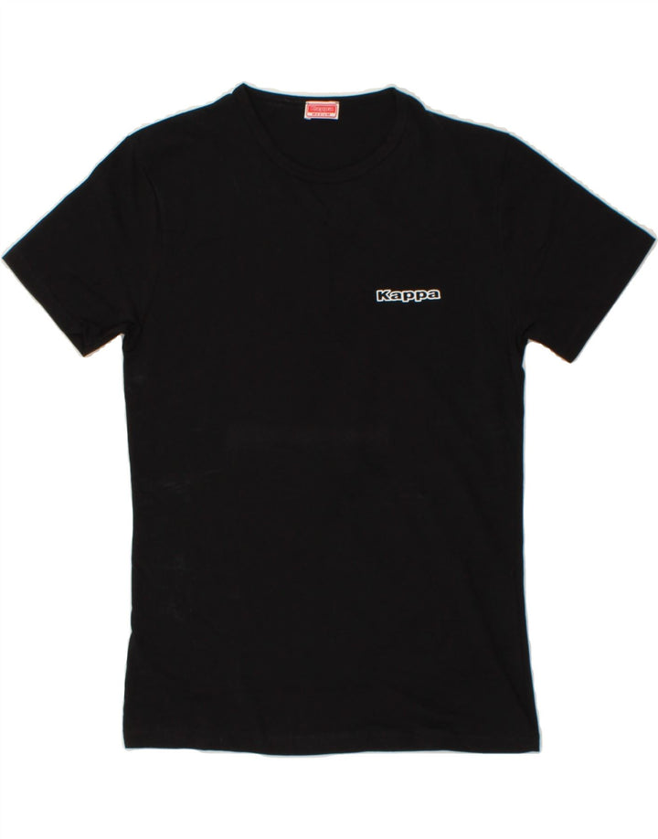 KAPPA Womens T-Shirt Top UK 12 Medium Black Cotton Vintage Kappa and Second-Hand Kappa from Messina Hembry 