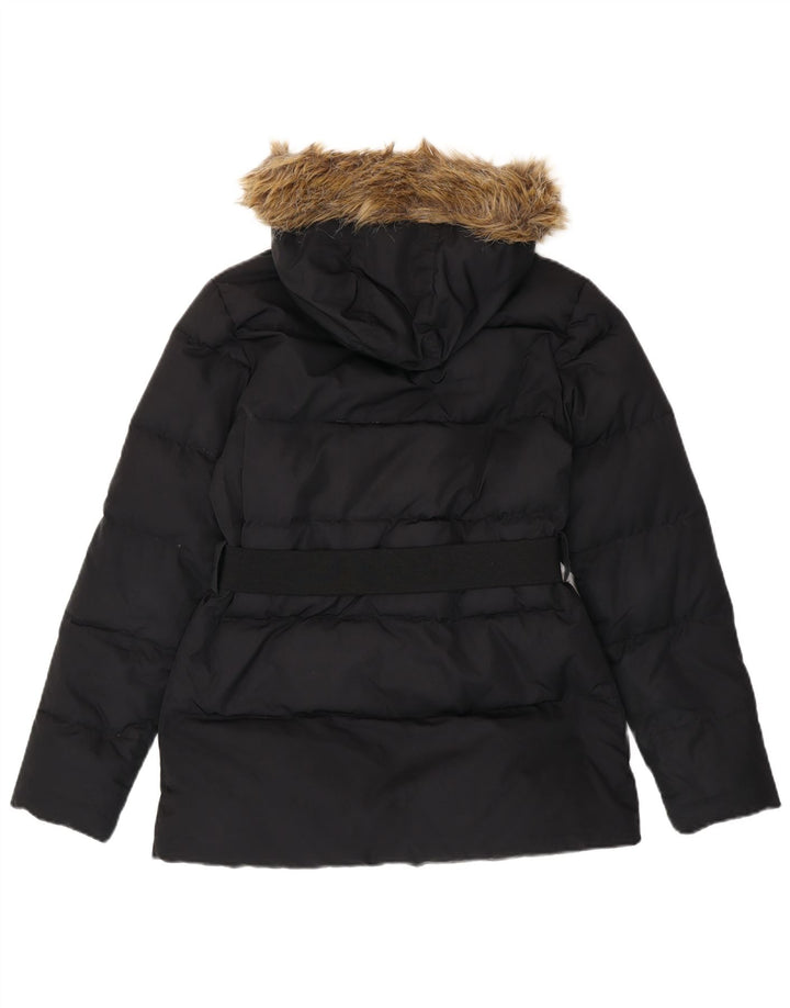 Giacca imbottita con cappuccio da donna Ralph Lauren UK 10 piccola in poliestere nero