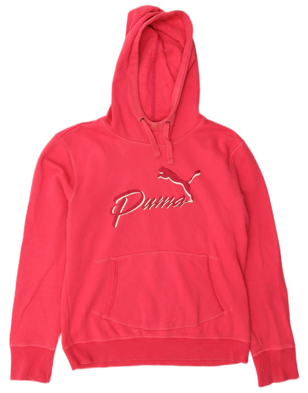 Puma Womens Graphic Hoodie Jumper UK 14 Large Pink