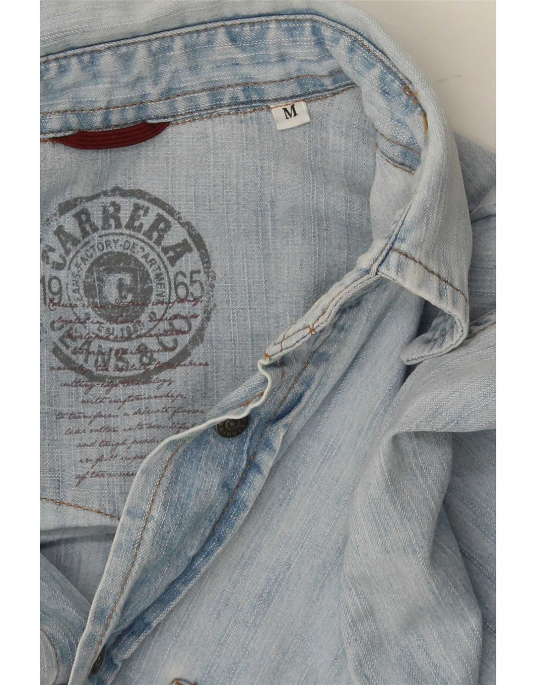 Camicia di jeans da uomo Carrera in cotone blu medio