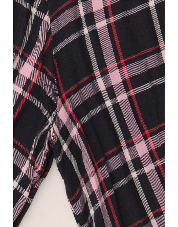 Camisa feminina French Connection UK 12 Viscose xadrez azul marinho médio