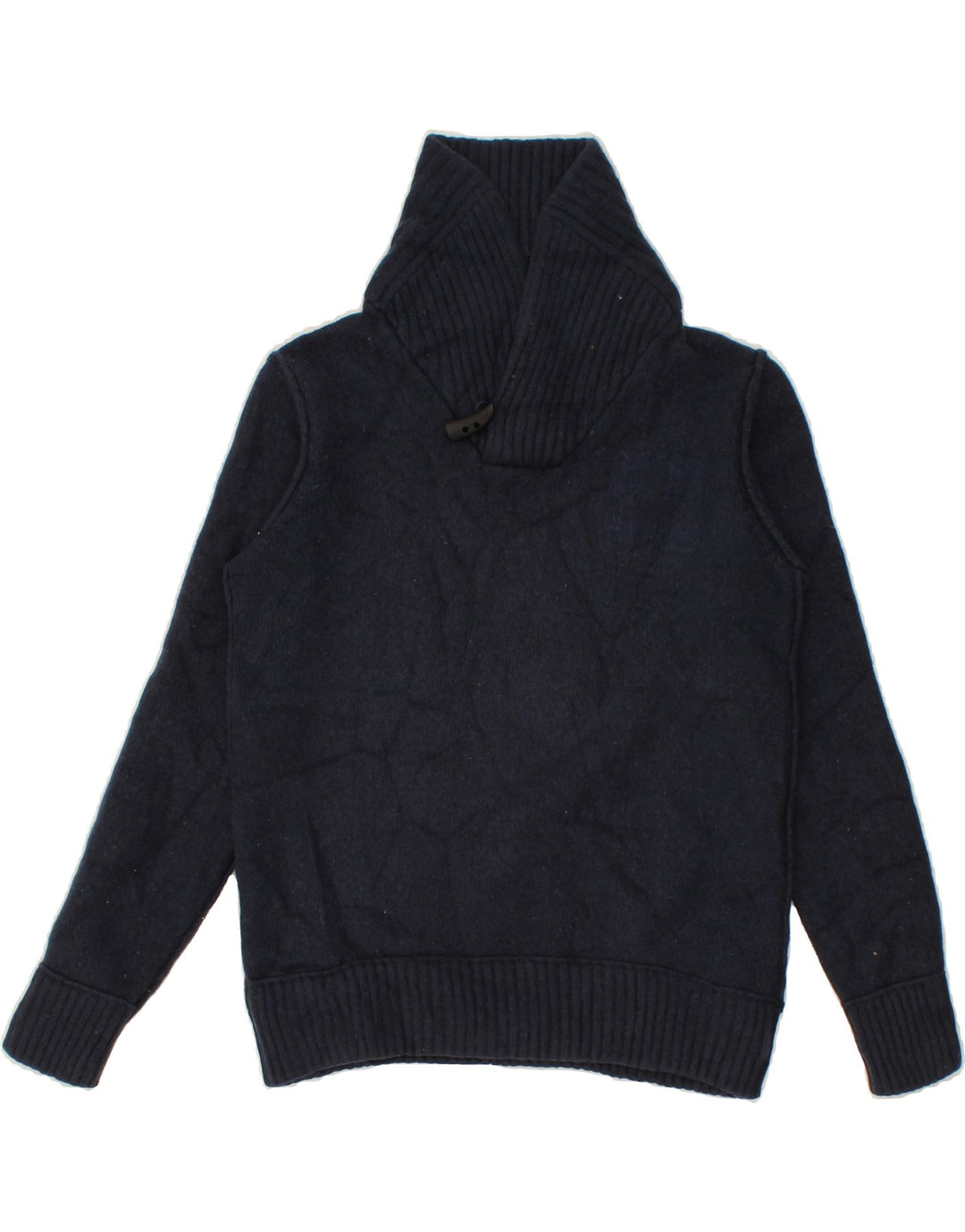 FAT FACE Womens Shawl Neck Jumper Sweater UK 14 Medium Navy Blue Vintage Fat Face and Second-Hand Fat Face from Messina Hembry 