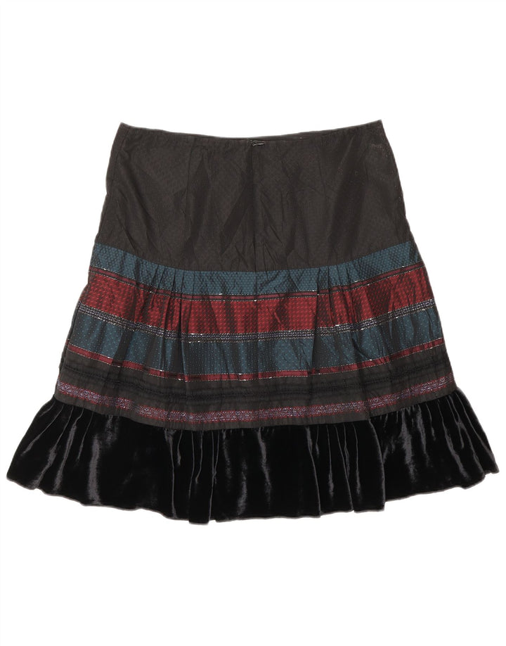 Benetton Womens A-Line Skirt W30 Medium  Black Striped