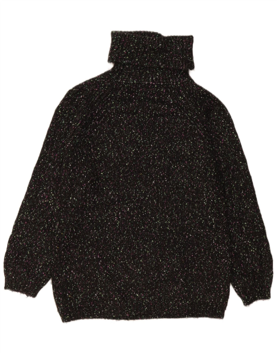 Marks & Spencer Womens Roll Neck Jumper Sweater UK 10 Small Black Flecked