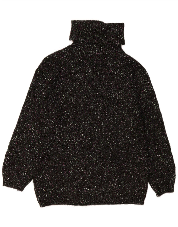 Marks & Spencer Womens Roll Neck Jumper Sweater UK 10 Small Black Flecked