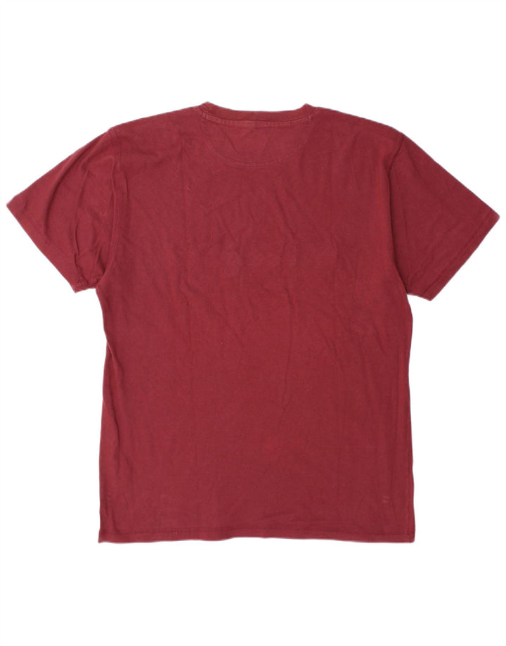 CHAMPION Mens Graphic T-Shirt Top Large Maroon Cotton