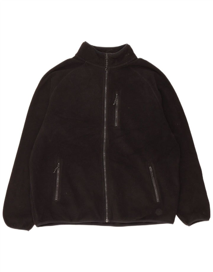 Marks & Spencer Mens Fleece Jacket UK 42 XL Black Polyester