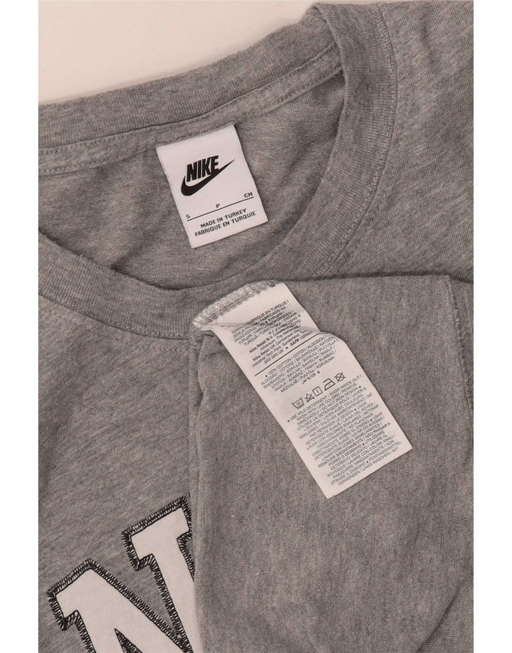 Męski T-shirt z grafiką Nike, mały, szary, bawełniany w paski