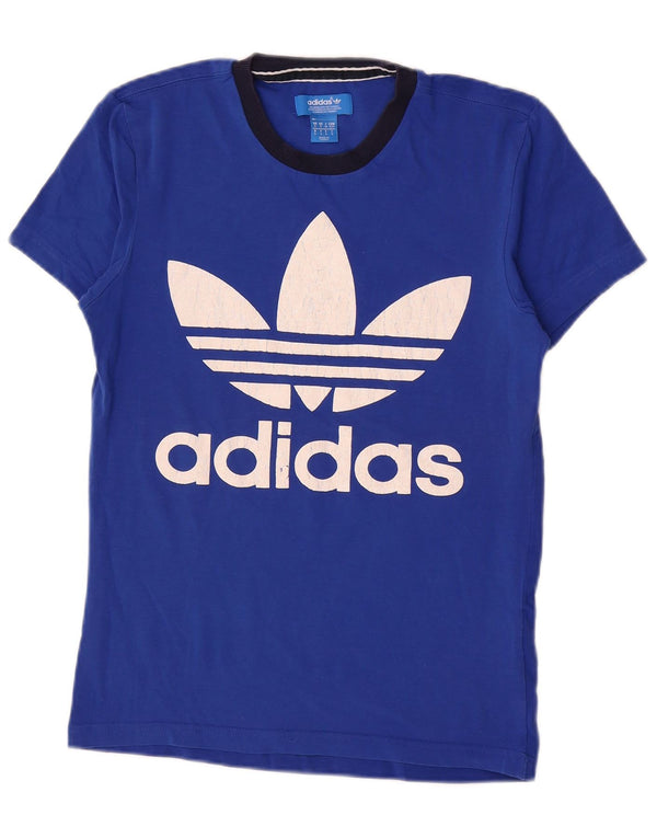 Adidas Mens Graphic T-Shirt Top Small Blue Cotton