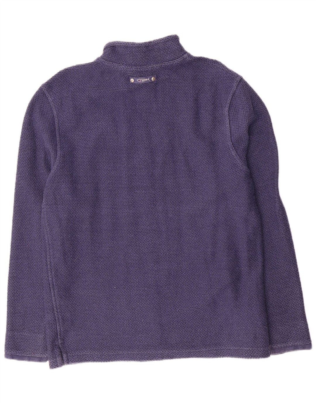 Weird Fish Mens Zip Neck Sweatshirt Jumper Large Navy Blue Cotton