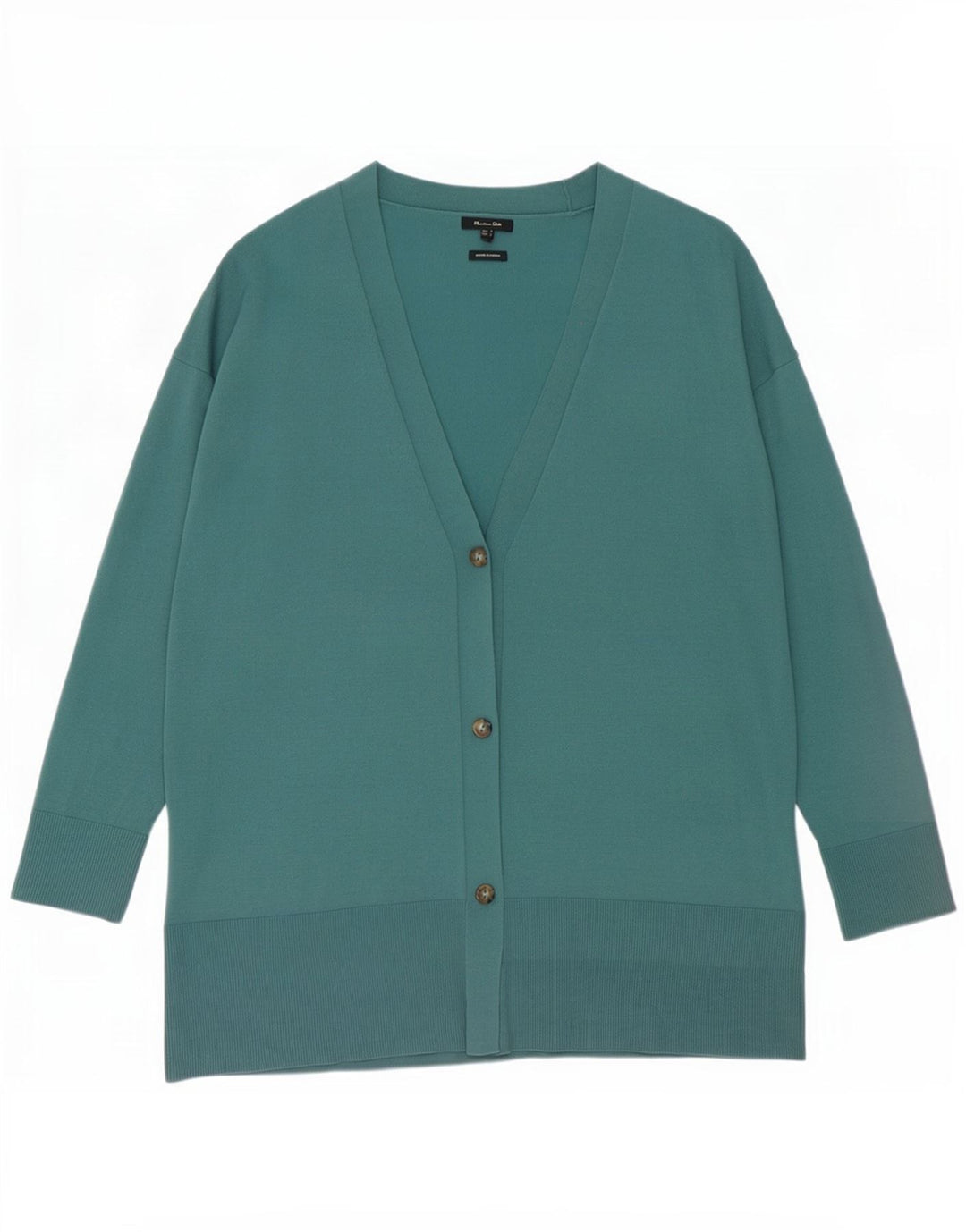 Massimo Dutti Womens Oversized Cardigan Sweater UK 10 Small Green Viscose