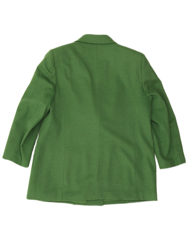 Hucke Womens Double Breasted Blazer Jacket UK 18 XL Green Wool