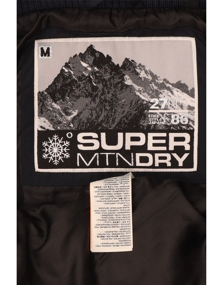 Superdry Womens Padded Jacket UK 14 Medium Navy Blue Polyester