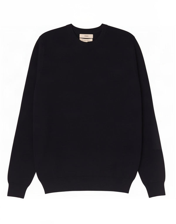 Maglione maglione girocollo da uomo Marks & Spencer cotone medio blu navy