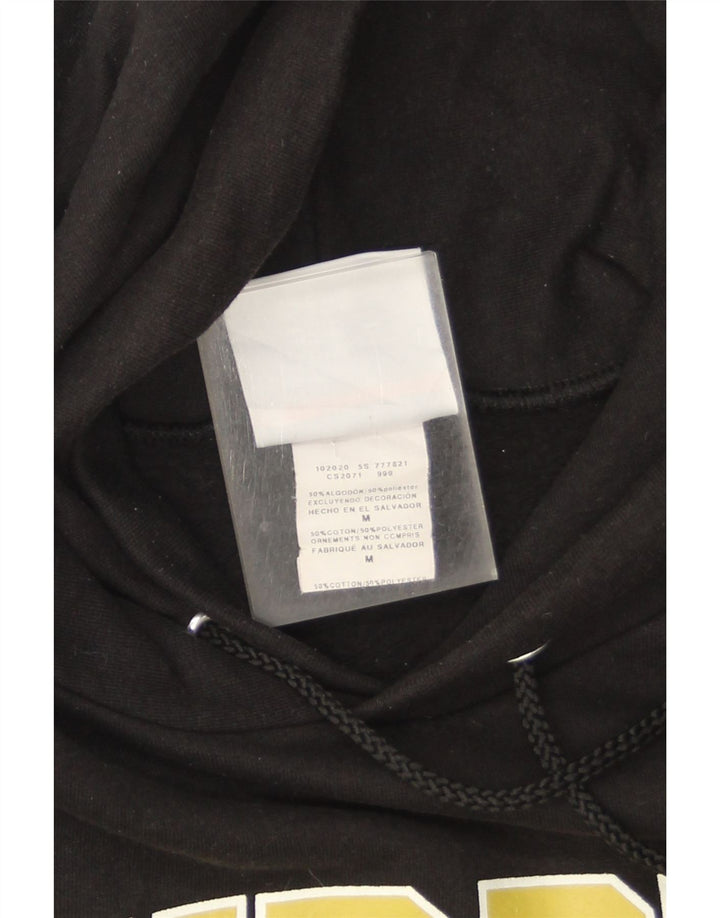 Champion Mens Purdue Graphic Hoodie Jumper Medium Black Cotton