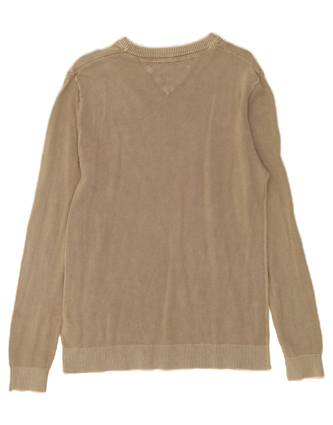 TOMMY HILFIGER Mens Crew Neck Jumper Sweater Medium Beige Vintage Tommy Hilfiger and Second-Hand Tommy Hilfiger from Messina Hembry 