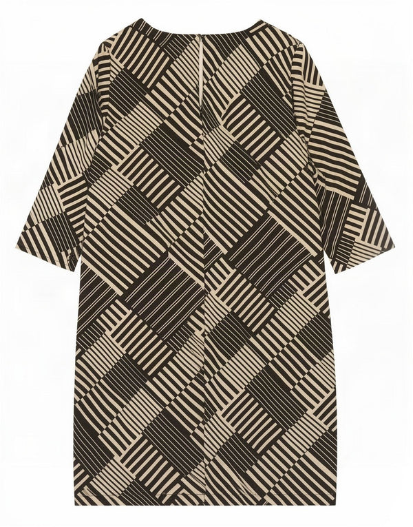 Rochie pentru femei Marks & Spencer cu mâneci 3/4 rochie UK 12 Medium Negru Geometric