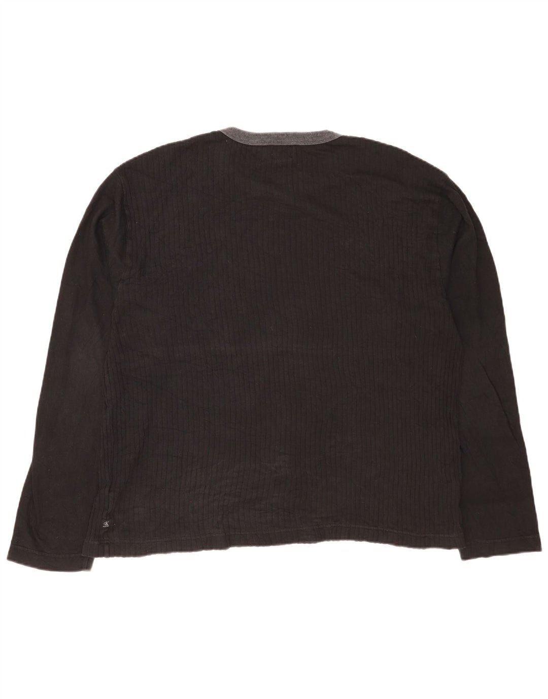 Calvin Klein Jeans Mens Top Long Sleeve 2XL Black Cotton