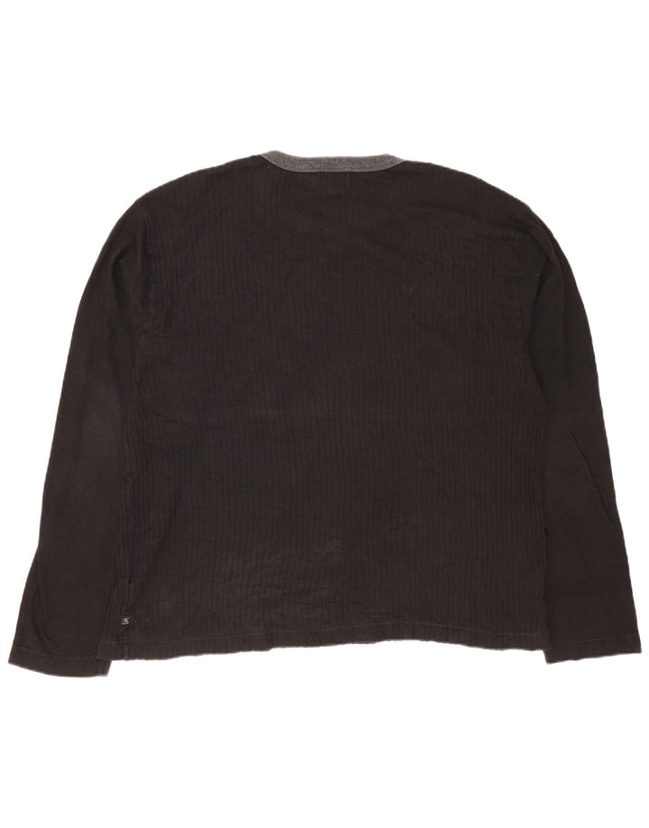 Calvin Klein Jeans Mens Top Long Sleeve 2XL Black Cotton