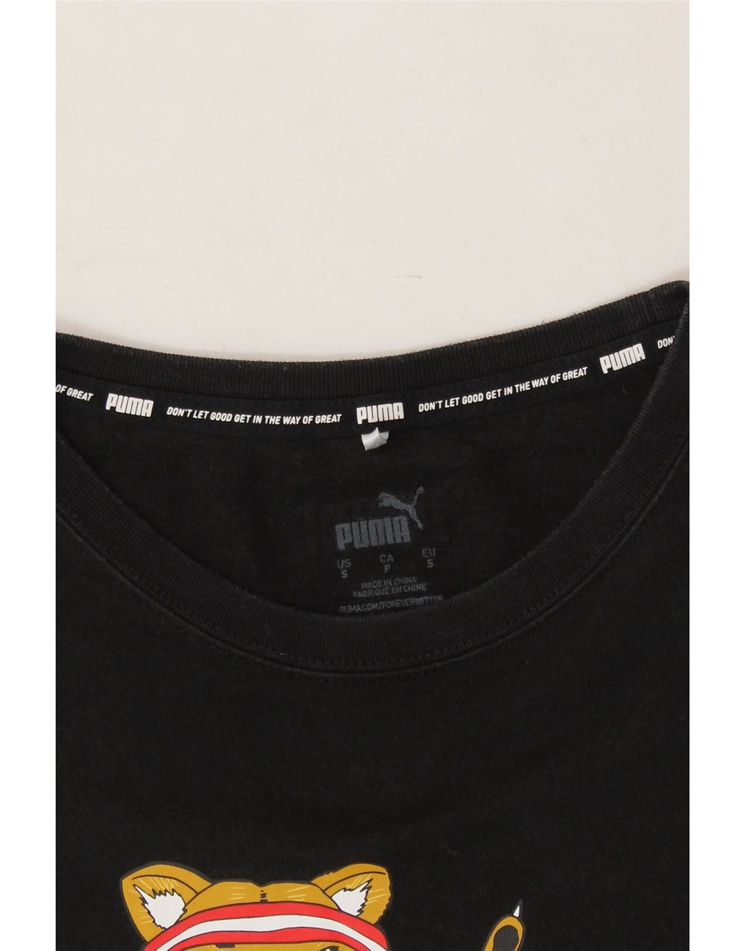 PUMA Mens Graphic T-Shirt Top Small Black Cotton Vintage Puma and Second-Hand Puma from Messina Hembry 