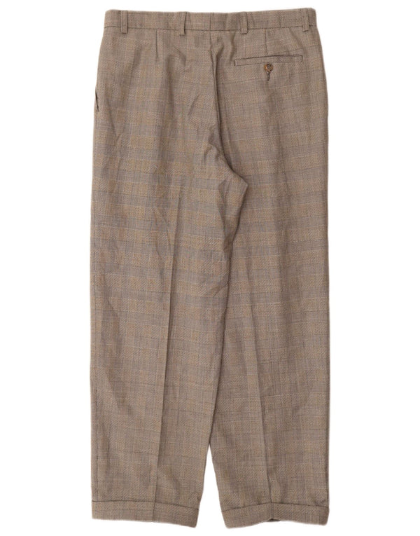 Pantaloni da abito con pegging Marks & Spencer da uomo St. Michael W32 L29 a quadri grigi