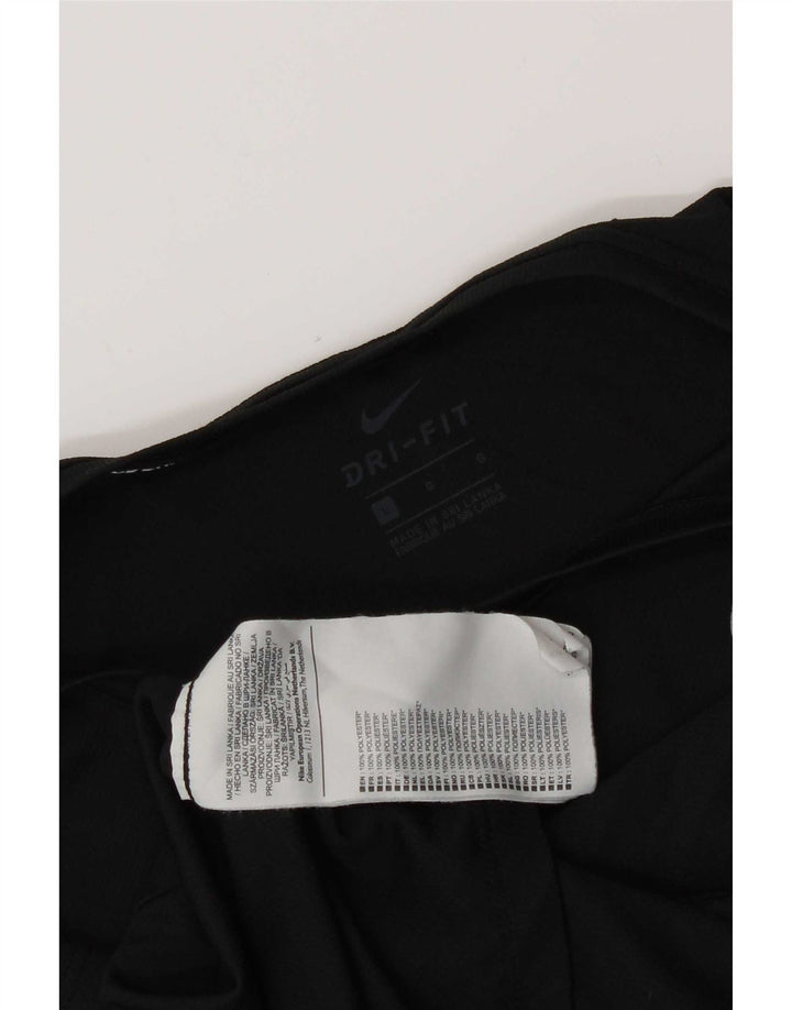 Nike Damen Dri Fit T-Shirt Top UK 14 Large Schwarz Polyester