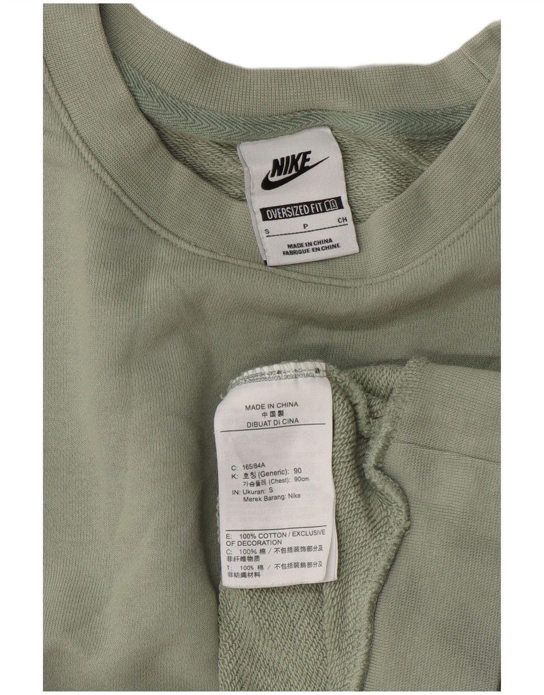 Nike Damen-Sweatshirt in Übergröße, Gr. 10, Größe S, Grün, Baumwolle