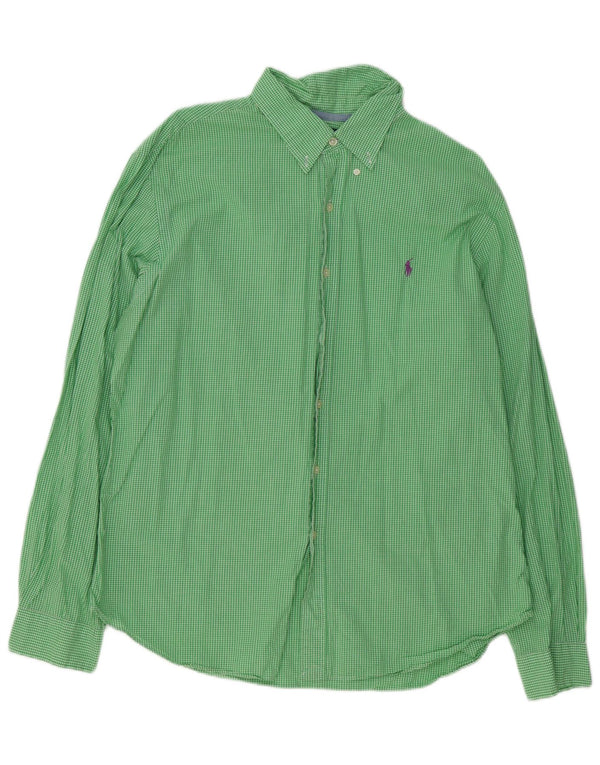 Polo Ralph Lauren Herren Slim Fit Hemd XL Grün Gingham Baumwolle