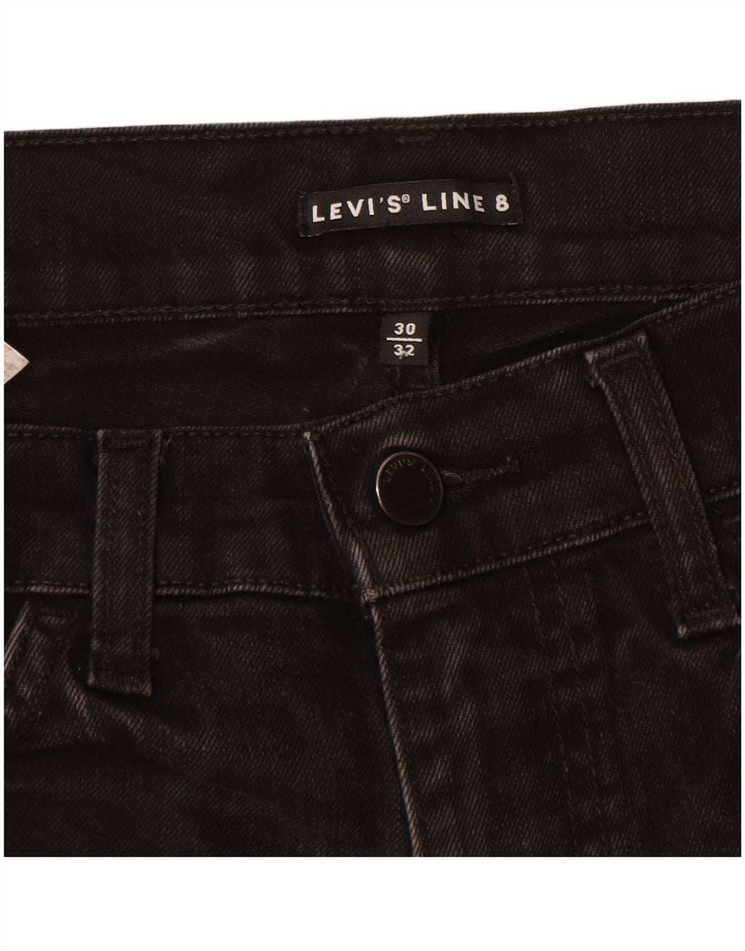 Levi's Womens Line 8 Slim Jeans W30 L32 Black Cotton